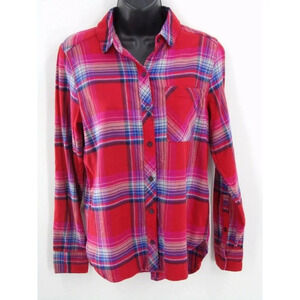 Orvis Women's Stretch Flannel Button Down Long Sleeve Casual Shirt Pink‎ Sz XS